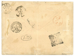 NETHERLANDS : 1885 HAITI 5c (x2) canc. PORT-AU-PRINCE + JAMAICA ...