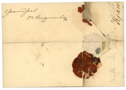 ROMANIA : 1838 Entire letter with DISINFECTED Wax Seal on reverse. Vf