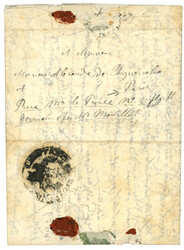 ROMANIA : 1838 Entire letter to PARIS (FRANCE) with DISINFECTED Seal ...