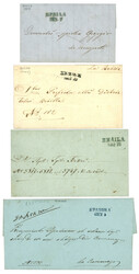 ROMANIA : Lot of 4 covers with Cyrilic cachet of BUZAU, KRAIOVA, ...