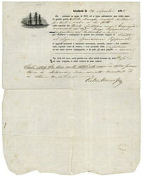 ROMANIA : 1855 Superb illustrated shipping document datelined "GALATZ ...