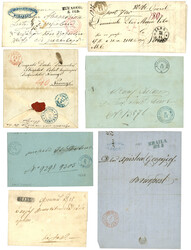 ROMANIA / MOLDAVIA : Nice lot of 15 stampless covers. See web. Vvf