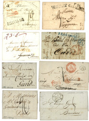 SPAIN : 1773/1863 Superb lot of 34 covers from or to SPAIN. Vvf