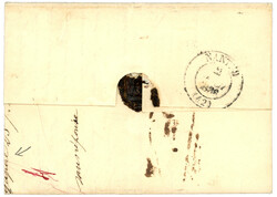 STRAITS SETTLEMENTS : 1843 Boxed PAYS D' OUTREMER + LORIENT on cover ...