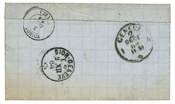 SWITZERLAND : 1864 AMBULANT CIRCULAIRE N°4 + 4 Tax marking on entire ...