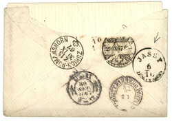 SWITZERLAND : 1867 Pair 30c canc. GENEVE on envelope (fault) with ...