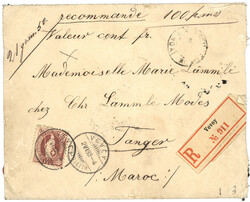 SWITZERLAND - Lettre CHARGEE pour le MAROC : 1893 1F canc. VEVEY + ...