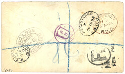 USA / SAMOA : 1894 USA 3c + 10c + SAMOA 1/2d + 2 1/2d (x2) canc. APIA ...