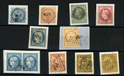 MARTINIQUE : Sélection de 11 timbres CG (dont n°7, 10, 12) avec ...