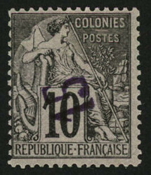 DIEGO-SUAREZ : 15 s/ 10c surcharge renversée (n°3a) neuf *. Cote ...