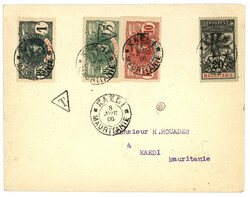 MAURITANIE : 1906 1c + TAXE n°1 + n°2 + n°3 obl. KAEDI sur ...