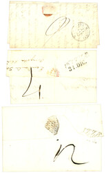 CONTE de NICE : 1839/52 3 lettres TENDA + P.P. noir , TENDA + P.P ...