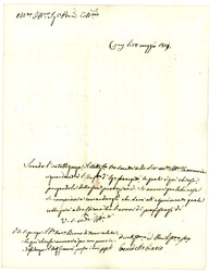 1814 Rarissime cachet P.104.P LANZO sur lettre avec texte. Pièce d' ...