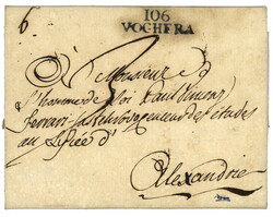 1805 106 VOGHERA sur lettre ave texte pour ALEXANDRIE. Superbe