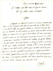 1813 111 BORGO-SAN-DONNINO sur lettre ave texte en Franchise. Superbe