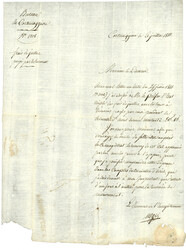 1811 FIORENZOLA en rouge sur lettre pour PARME. Rare. TTB