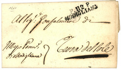 1814 Rare cachet P.112.P MODIGLIANA sur lettre avec texte. TB
