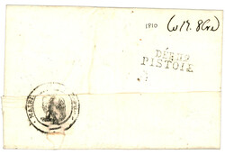 1810 Rarissime cachet DEB. 112 PISTOIE + 112 AREZZO sur lettre avec ...