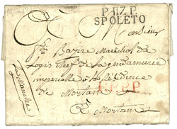 1810 P.117.P SPOLETO sur lettre avec texte pour la FRANCE. Superbe