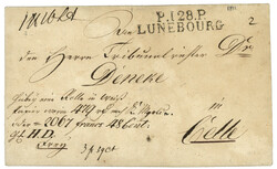 1811 P.128.P LUNEBOURG sur lettre avec texte pour CELLE. Superbe
