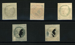 ESSAI - Lot 5 timbres type CERES "COUSSINETS D' IMPRESSION". TTB