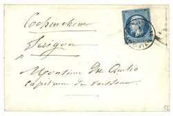 Bureau CENTRAL - Cachet à date sur timbre : 20c (n°14) obl. par le ...
