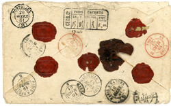 Lettre CHARGEE du CORPS EXP. DE CHINE : 1861 20c (n°14) + 40c ...