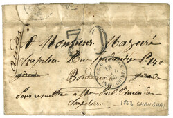 SHANGHAI : 1863 CORR. D' ARMEES INDOCHINE + Taxe 30 sur lettre avec ...