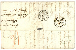 Destination BELIZE : 1859 80c (n°17)x2 TTB margés sur lettre de ...