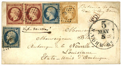 Paire du 1F EMPIRE pour la LOUISIANE : 1854 Paire 1F (n°18) ...