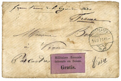 Militaires FRANCAIS INTERNES en SUISSE : 1871 Vignette GRATIS + ...