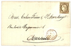 1876 30c CERES obl. exceptionnellement par le cachet d' entrée ...