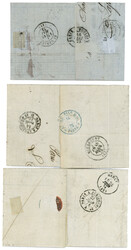 1873 Lot de 3 lettres avec N°60 inscription CLAUDE LAFONTAINE ...