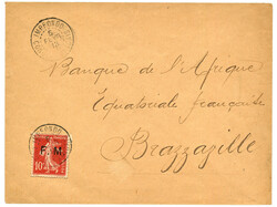 1913 FRANCE timbre F.M. 10c canc. IMPFONDO CONGO FRANCAIS sur env. ...