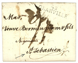JERSEY pour L' ESPAGNE via GRANVILLE : 1802 48 GRANVILLE sur lettre ...