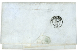 1859 GB 4d obl. PC 3176 + ANGL. B.M. ST MALO sur lettre de JERSEY ...