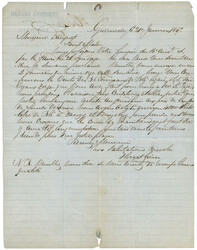1867 GB 4d obl. GC 3734 + ILES. C ST MALO rouge sur lettre avec texte ...