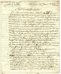 1785 Rarissime cachet PAQ. LORIENT sur lettre avec texre de BORDEAUX ...