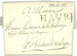 1786 Grand cachet HAVRE sur lettre avec texte du CAP (HAITI) pour un ...