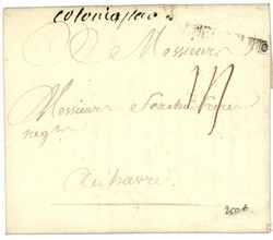 1789 "COLONIES PAR" manuscrit + cachet CHERBOURG (frappe à sec) sur ...