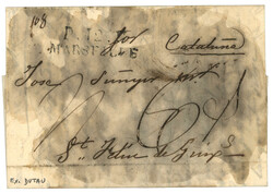 PURIFIEE en ESPAGNE : 1827 P.12.P MARSEILLE sur lettre désinfectée ...