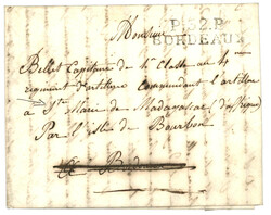 "Destination STE MARIE DE MADAGASCAR acheminé via BORDEAUX " : 1828 ...