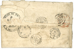 1858 CONSULAT DE FRANCE A VALPARAISO + GB/2F87 sur lettre (défauts) ...