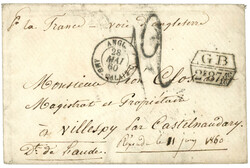 1860 GB / 2f87c + TAXE 12 sur enveloppe avec texte "Rade de ...