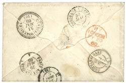 1860 GB / 2f87c + TAXE 12 sur enveloppe avec texte "Rade de ...