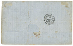 1866 10c (n°21) x4 obl. ANCRE + NIL 23 juib 66 + "3 ports" + Taxe 10 ...