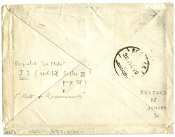 LIGNE J en RECOMMANDE pour LA SERBIE : 1890 25c SAGE (6) obl. LIGNE J ...