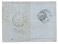 POSTA EUROPEA CAIRO : 1863 FRANCE 20c (x5) obl. losange D + PARIS (D) ...