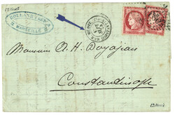 1874 80c CERES (x2) GC 5083 + MER MEDIT. CONSTANTINOPLE, de MARSEILLE ...