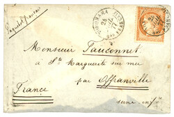 YOKOHAMA : 1877 40c CERES (n°38) obl. YOKOHAMA Bau FRANCAIS sur ...